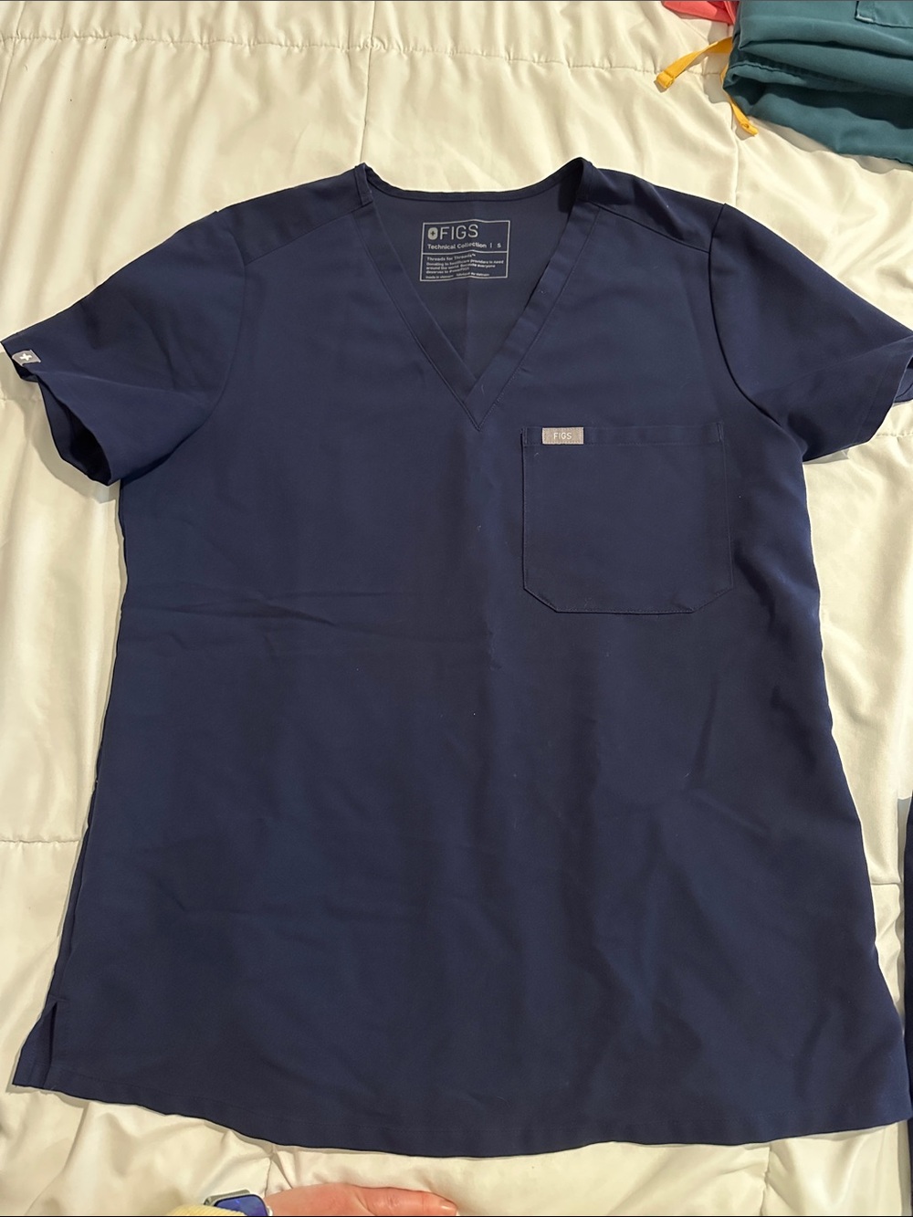 FIGS Women’s Navy Blue V-Neck Scrub Top